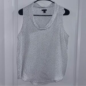 Ann Taylor White and Black Polka Dot Sleeveless Top